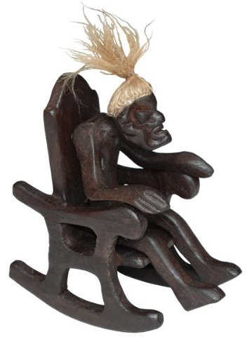 Wogeka Schaukelstuhl Asmaten Abstrakt Geist Holz Asmat 11