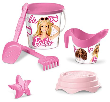 Mondo Toys Barbie Bucket Set, Set Mare Renew Toys con Secchiello, Paletta, Rastrello, Setaccio, Formina, Annaffiatoio Inclusi, 18443