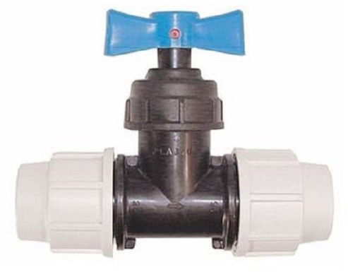 Plasson Ventil rechts Ø 25 mm, Polypropylen, Kompression, 2 Ports