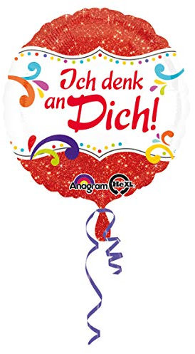 amscan 3409701 Folienballon Ich Denk an Dich, Mehrfarbig