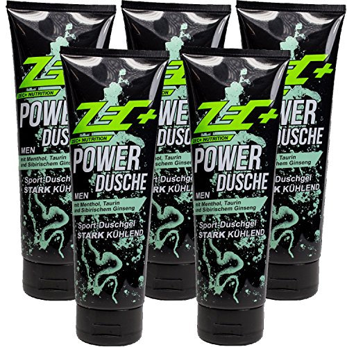 ZEC+, gel doccia rinfrescante, perfetto dopo lo sport, attiva la rigenerazione | contiene mentolo ad alta concentrazione | ginseng siberiano | CELLACTIVE® | Confezione da 5 pezzi da 1250 ml