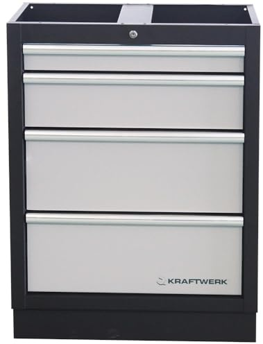 Kraftwerk Mobilio Schubladenschrank 4 Schubladen, Schwarz Grau