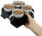 muggi Porta tazze da viaggio e caffè - Porta bevande ecologico, 100% riciclato, porta tazze in plastica per bevande calde, campeggio, roulotte - 4 porta tazze / porta bicchieri - Nero