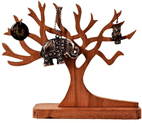 Purpledip 11196) - Portagioie in legno per orecchini, catene, albero