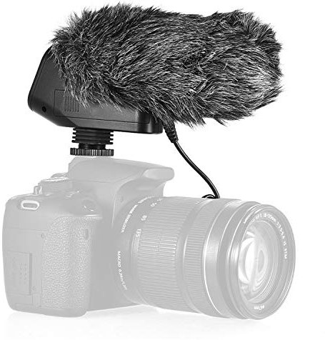 Boya BY-VM600 Nierencharakteristik-Kondensator-Mikrofon, 3,5 mm, für Canon, Nikon, Sony, Pentax, DLSR-Kamera (Schaumstoff und Fell-Windschutzscheiben im Lieferumfang enthalten)