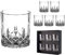 DIAMANTE Dorchester 6 Whisky tumblers in a Black Satin Lined Gift Box