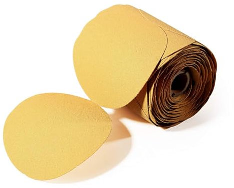 SPEEDWOX 100 discos adhesivos sensibles a la presión, rollo de papel de lija de grano 80, 5 pulgadas de diámetro, revestimiento anticarga, papel de lija de peso C, óxido de aluminio