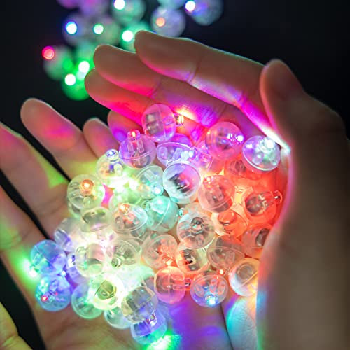 Richaa 100 Stück Mini Led Ballonlichter Bunte Runde Led Ballons Lichter Blinkende Party Licht, Mehrfarbig, für Papierlaterne Hochzeit Neujahr Geburtstag Halloween Weihnachtsfest Dekoration