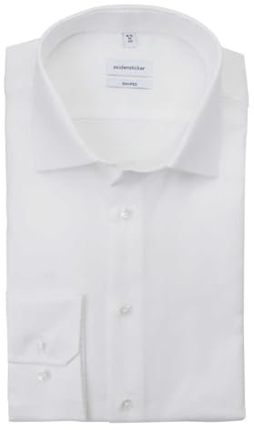 Seidensticker Herren Business Hemd - Shaped Fit - Bügelfrei - Kent-Kragen - Langarm - 100% Baumwolle, Weiß (Weiß 01), 38 EU