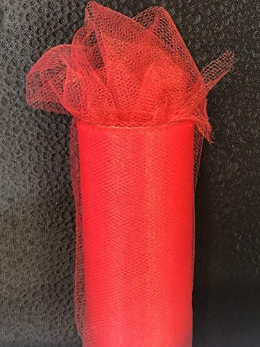Tüll Rolle 9m x 15cm Tischband Hochzeit Deko Floristik Fest (Rot)