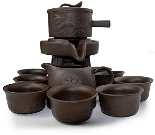 YXHUPOT Juego de 11 tetera de té chino gongfu semiautomático (negro)