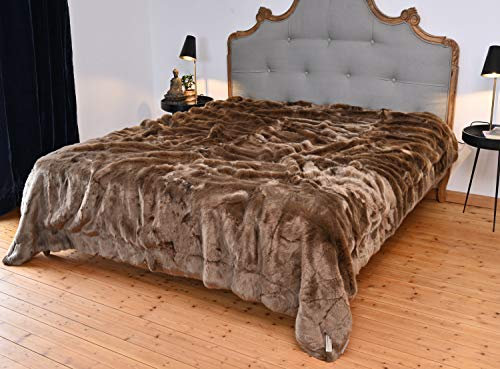 Wohnen & Accessoires GmbH & Co. KG Edelste Premium Felldecke aus Webpelz Topas 260x300cm (Ökotex 100)