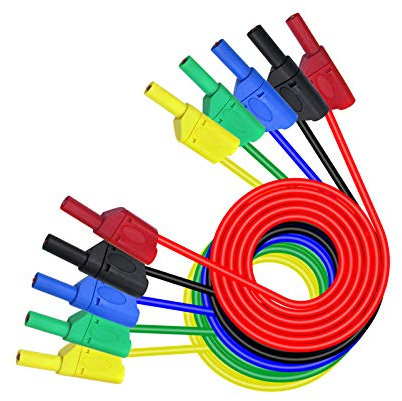 Aofan 5 Stück Buntes Doppelendes 4mm Multimeter Bananenstecker Messleitung Draht für Labor-Elektro Tests Multimeter 1 m