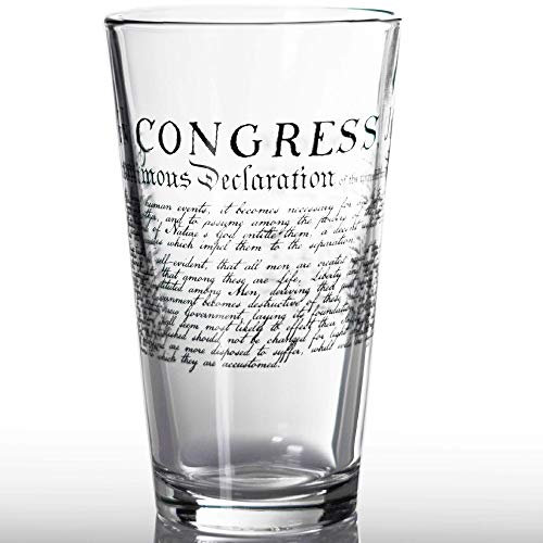 Lucky Shot United States Declaration of Independence Beer Pint Glass | Drinking Glasses | 360 Print We The People Beer Glass | Retirement Gifts for Men (16 oz)