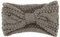 fashionchimp ® Uni-Stirnband für Damen, Zopfmuster Strick-Stirnband mit Knoten-Muster, Winter (Grau)