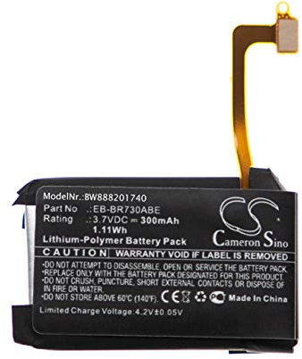vhbw 1x batteria compatibile con Samsung Gear SM-R730V, SM-R730S, SM-R730T smartwatch orologio bracciale fitness (300mAh, 3,7V, Li-Poly)
