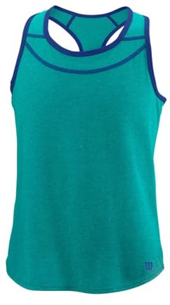 Wilson Mädchen Tank Top, COMPETITION TANK II, Polyester/Baumwolle, Grün/Blau (Trop Grn/Maz Blue), Größe M, WRA797902MD