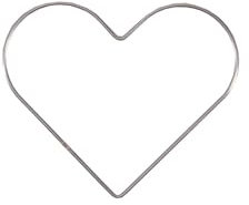Vaessen Creative 11025-001 Metallring Ø 15 cm x 3 mm Unbeschichtet Herz Silber Drahtkreis und Deko Kranz aus Metall für TrockenblumenKranz, Makramee, Traumfänger, Mobile Basteln und Wanddeko, 15 cm