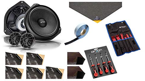 Option Front Lautsprecher-System kompatibel mit Opel Corsa E - 100% Plug & Play System - 2-Wege Komponenten-System - perfekt passend für Opel Corsa E - inkl. Werkzeug und Dämmung