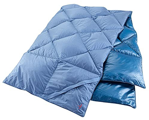 Y by Nordisk Kiby - komprimierbare Daunendecke (200 x 140 cm), Farbe: arctic night