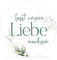 white & ivory 10 runde Aufkleber, Sticker Lasst unsere Liebe wachsen | 4cm Durchmesser | Gastgeschenke für Hochzeit Taufe Geburtstag | selbstklebend | stilvolles Design