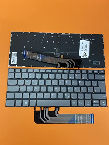T-ProTek Teclado alemán con iluminación compatible con Lenovo Yoga 530-14IKB (81EK00LKGE)