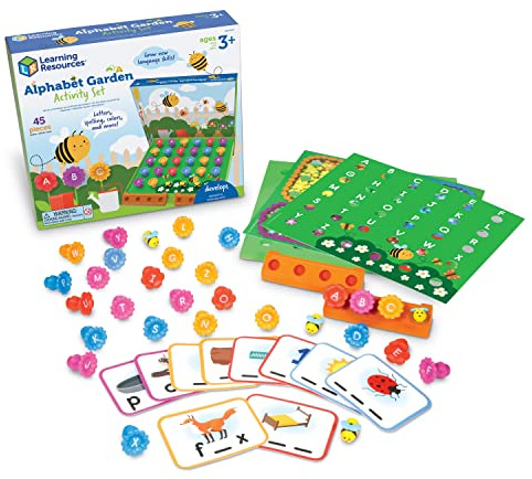 Learning Resources Alphabet Garden Activity Set - 45 Pieces, Age 3+ Educational Indoor Games, Preschool Alphabet, Toddler Brain Toys, Toddler Preschool Learning