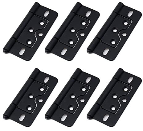 Wealrit Lot de 6 charnières de porte noires en acier inoxydable avec vis