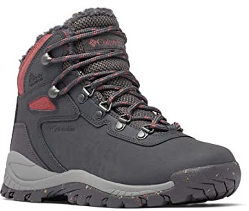Columbia NEWTON RIDGE WATERPROOF OMNI-HEAT II Chaussures Montantes De Randonnée Et Trekking imperméables Femme, Gris (Dark Grey x Beetroot), 40.5 EU