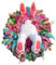 Türkranz Ostern Osterhase Osterdekoration Ostertür Dekorationen, Stylische Hase Hintern Wandbehang Dekoration Blumenkranz Tisch Kranz Osterkranz Girlande Ornament für Haustür Wand (E, One Size)