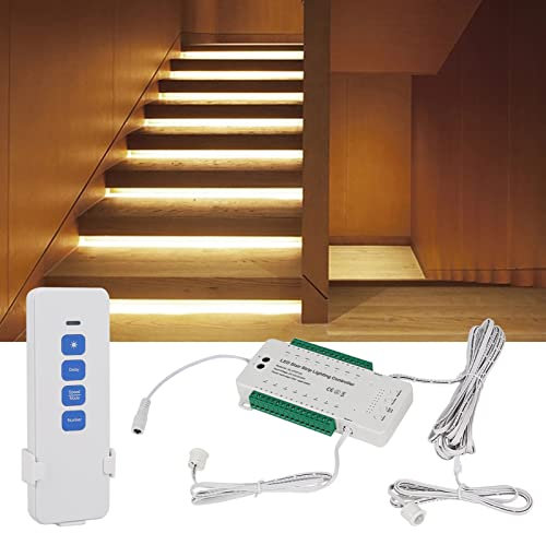 LED Treppenstufenbeleuchtung Mit Bewegungsmelder, Treppensensor Licht Komplettes Set - 16 Stufen (Warmes Licht 2700K)