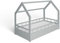 ms factory Hausbett mit Matratze Kinderbett 80x160 cm mit Rausfallschutz und Lattenrost - Einzelbett aus Kiefernholz für Mädchen und Junge - Grau