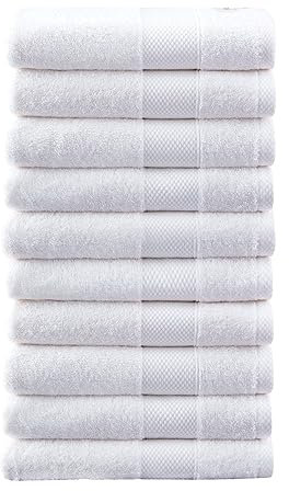 PandaHome Handtuch Set aus Baumwolle - 10 Handtücher - 100% Baumwolle Towel, Schnelltrocknend Weich Saugstark 500 g/m² (Weiß)