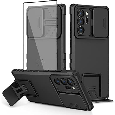 Asuwish Handyhülle für Samsung Galaxy Note 20 Ultra 5G mit Displayschutzfolie und Slide Camera Cover Kickstand Stand Slim Cell Note20 Plus Notes 20Ultra Note20+ U + 20+ Twenty Not S20 Damen Herren