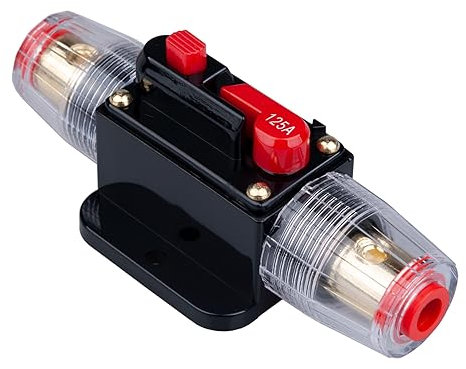 125A AMP-Schutzschalter 125A Inline-Sicherungshalter Inverter Block DC 12V-24V Volt Manuelle Rückstellung für Auto Automotive Marine Boot Audio Solar System Schutz
