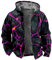 LUNULE Hartmann Zweiteiliger Mantel Schwarze Jacke Herren Army Jacke Herren 3D Druck Teddy Fleece Gefüttert Hoodie Jacke Winter Dicke Plüsch Innenfutter Strickjacken (Blau, XL)