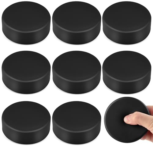 Mototo Dischi da hockey su ghiaccio, in schiuma, per pratica e allenamento classico, per giochi al chiuso, sport all'aperto, articoli per bambini e adulti (8, nero)