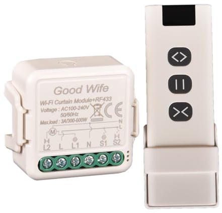 Interruptor de persianas RF+WiFi Switch para cortina, (1) | Módulo de control inteligente, Persianas eléctricas, Control de aplicación Smart Life, Control de voz Alexa