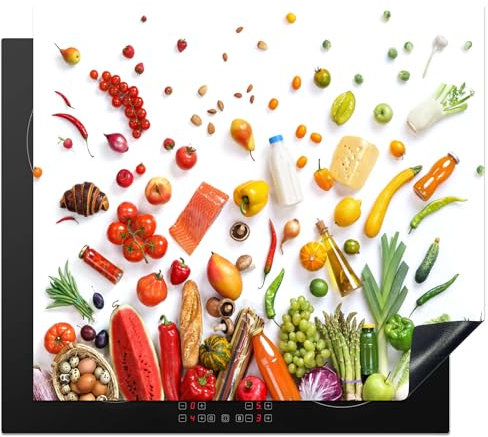 KitchenYeah© Copri Piano Cottura 60x52 cm Coprifornelli Tappetino per Induzione Fornello Tutto per la Cucina Verdure - Verde - Frutta - Rosso - Natura morta