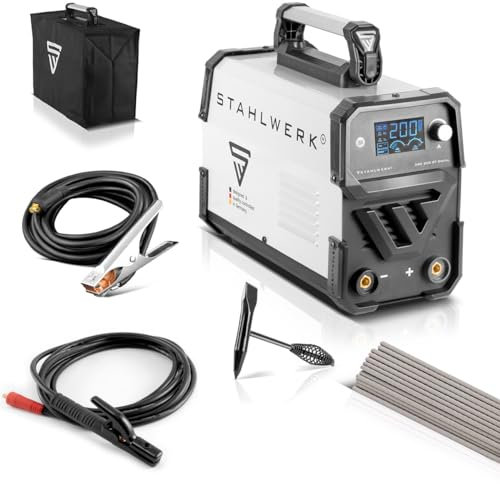 STAHLWERK Schweißgerät Elektroden ARC 200 ST Digital – flexibel einsetzbar ohne Gas, kompakt, MMA, E-Hand, 200 A, Lift-TIG-fähig, Smartkühlung, Überhitzungsschutz, Hotstart-Automatik, Anti-Stick