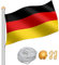 Fogmiea Aluminium Fahnenmast Flaggenmast 4.6M aus Edelstahl, Flaggenmast mit Bodenhülse, ideal für Balkon, Garten, Festival und Camping