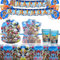 Partygeschirr, Party Supplies Set, Pappgeschirr Pappteller Becher Servietten Für Partydekorationen zum Thema Kindergeburtstag 10 GäSte (blau)