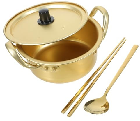 ABOOFAN Ramen Topf Aus Aluminium Mit Doppelgriff Kleiner Kochtopf Für Instantnudeln Und Suppen Sicherer Griff Mit Verbrühschutz Leicht Zu Reinigen Für Camping Und Grill