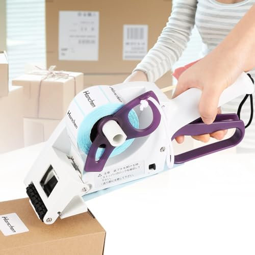 Hanchen Applicatore di etichette Etichettatrice adesiva portatile Pistola applicatore di codici a barre Applicatore di etichette manuale Etichettatrice per bottiglie piatte quadrate rotonde per