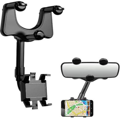 mizikuu Handyhalterung Auto Spiegel, Rückspiegel Telefonhalter 360 ° Drehbarer und Einziehbarer Handyhalter Universal Handyhalterung Rückspiegel für Alle Smartphones