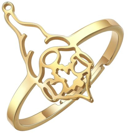 Caiduoduo Weihnachtsmann Ring Weiblicher Gnom Edelstahl Schmuck Mode Ring