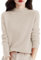 Cashmere Jumpers Ladies Women's Semi Turtleneck Sweater Long Sleeve Solid Color Pullover with A Base Shirt Autumn and Winter Warm Loose Sweater Jumpers for Women UK Beige