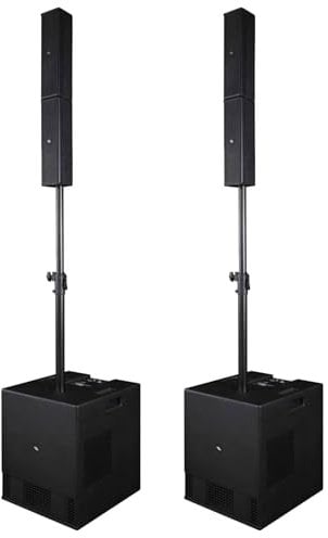 Proel SESSION4 - Coppia di Sistema Audio Pro PA a colonna da 1200W di picco, con modulo MP3, USB, SD e Bluetooth Stereo, Nero