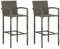 ILLUCIONE Garten-Barhocker, Barhocker, 2 Stück, grau, Poly-Rattan-Barstuhl, Outdoor-Sitzstühle, leicht, leicht zu reinigen, stabil für den täglichen Gebrauch im Freien
