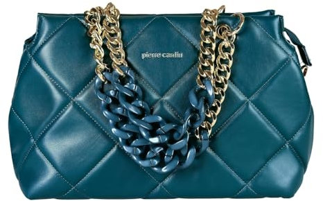 Pierre Cardin Damentasche, aus Kunstleder, mittelgroß, Shopper, Schultertasche, multifunktional, aus Leder, Damenhandtasche, Shopper, Kunstleder, groß, Petrol